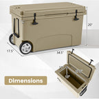 75 Quart Portable Hard Cooler with 6-Day Ice Retention and Wheels