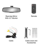Master Tailgaters 10.5" Rear View Mirror with 4.3" LCD Screen + Dimming + Adjustable Guide Lines + Compass & Temperature