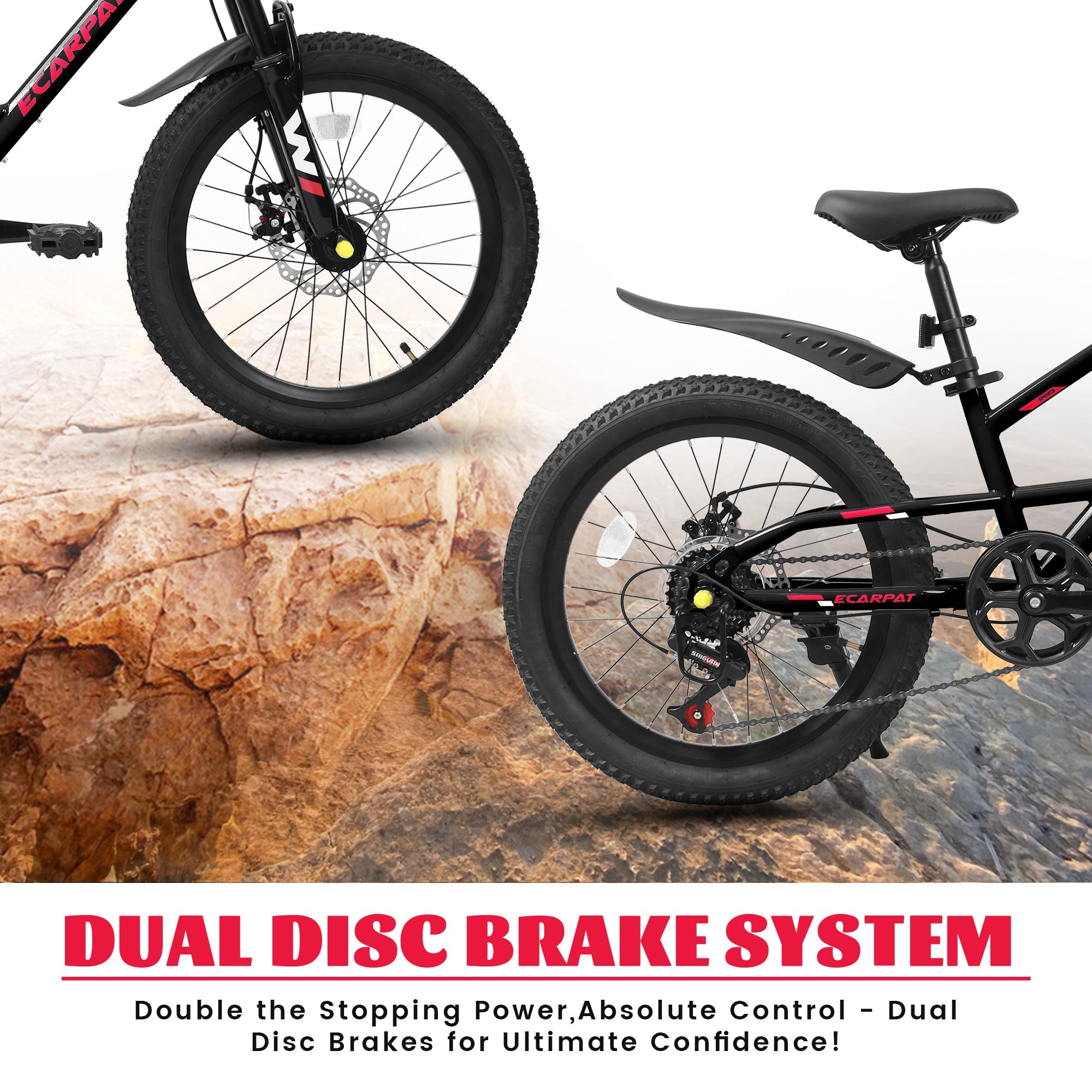 20” Kids Mountain Bike – TrailKid | Front Suspension | 7-Speed | Black