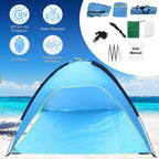 Beach Tent Outdoor Waterproof Tent Canopy for 4-6 Person with 3 Door Openings Carrying Bag UPF50+ Easy Setup for Beach Picnic Camping Hiking Adventure