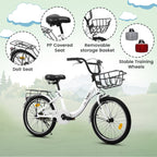 20” Kids Bike – CityCruze | Coaster Brake | Single Speed | White