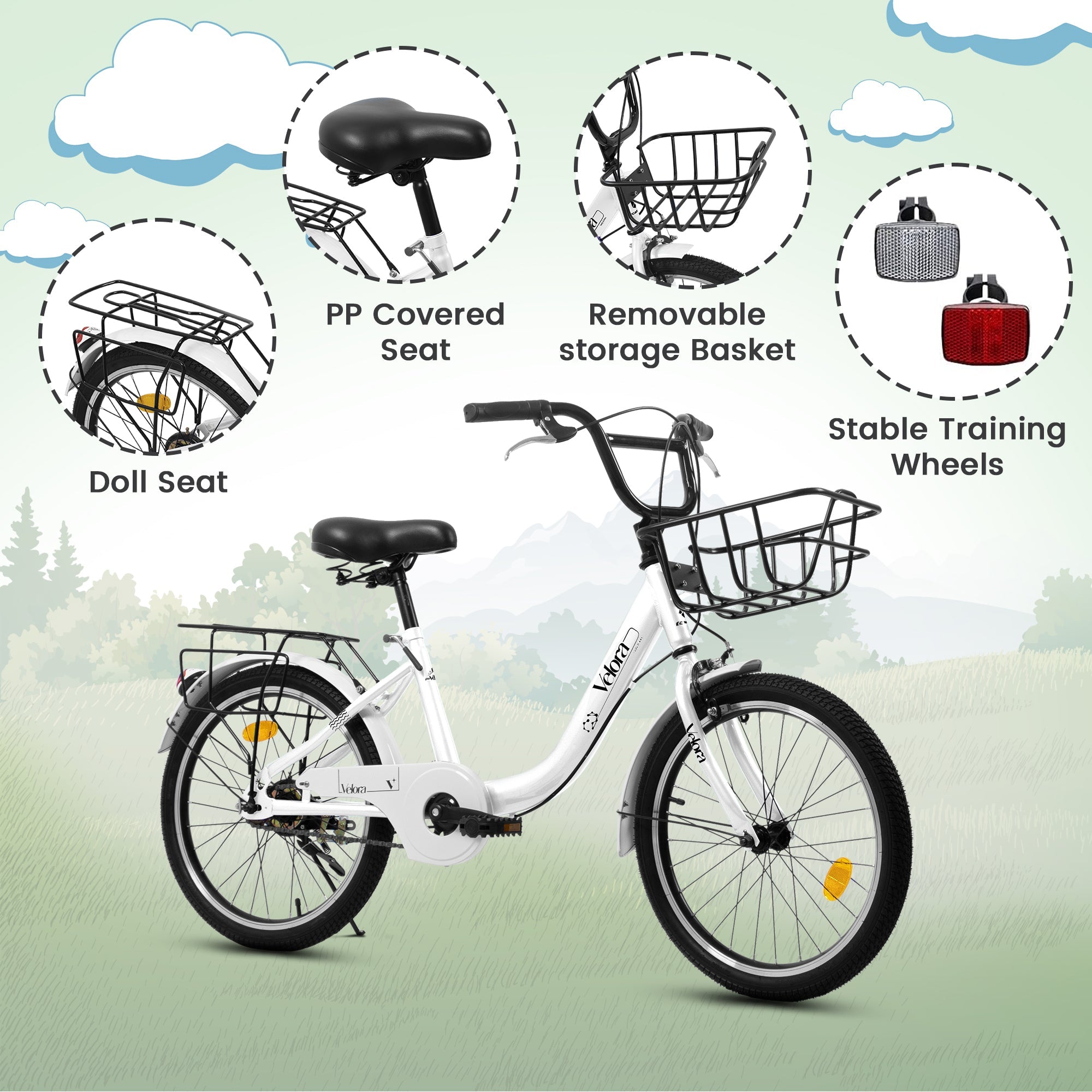 20” Kids Bike – CityCruze | Coaster Brake | Single Speed | White