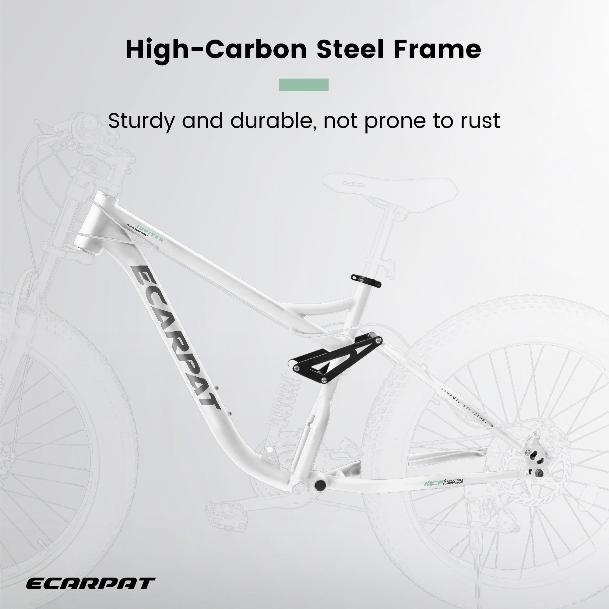 26" Men's Full-Suspension Fat Tire Mountain Bike (White) - Shimano 21-Speed & Dual Disc Brakes