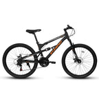 26" RidgeLine Adult Mountain Bike | 21-Speed Hardtail (Black-Orange)