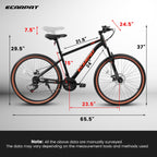 24" TrailLite Adult Mountain Bike | 21-Speed Hardtail (Red-Black)
