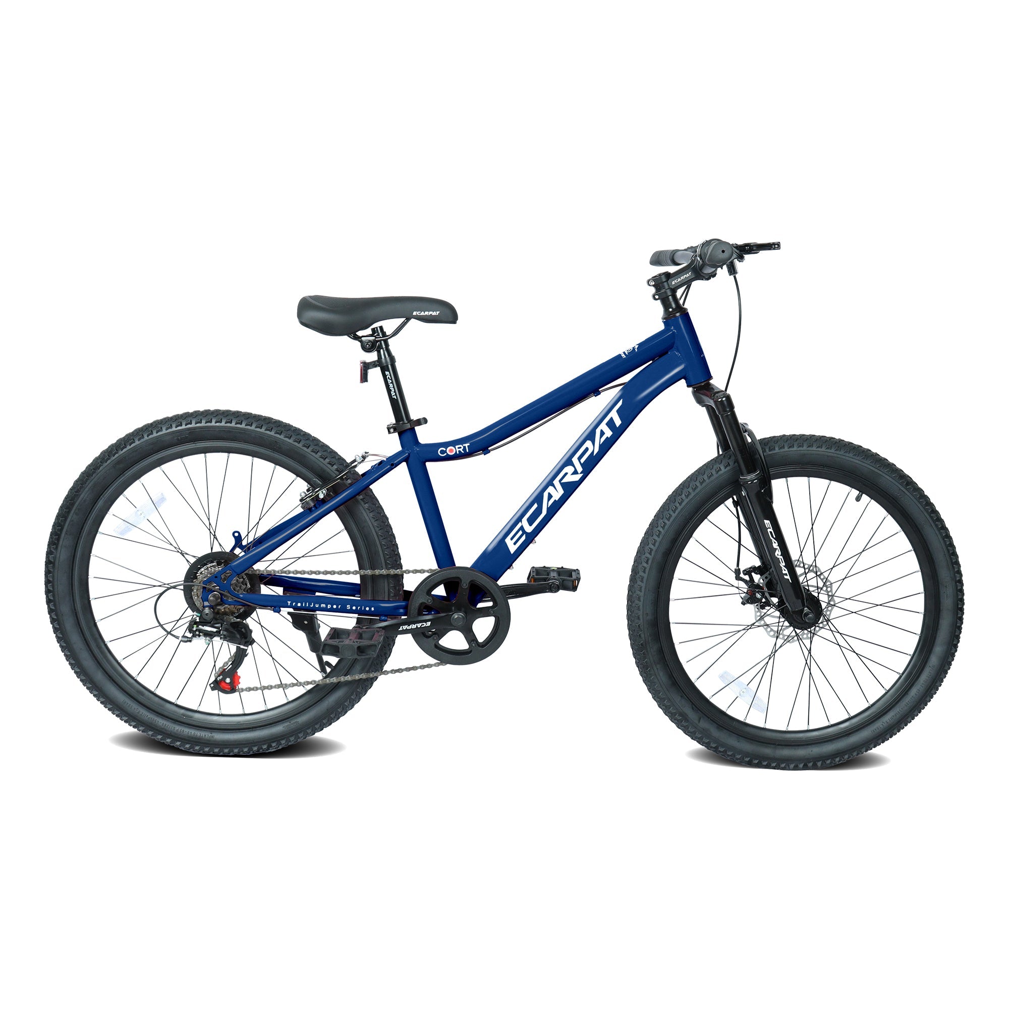 24" Youth Mountain Bike (Blue) - 7-Speed, Front Suspension & Hybrid Brakes