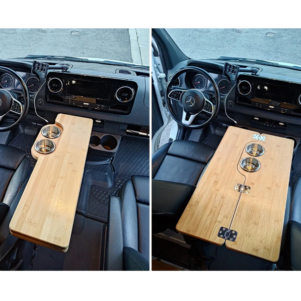 Foldable Bamboo Table Top - Universal Fit & Compatible with Most Vans