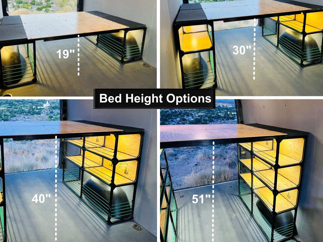 Van Bed 48" & Shelving | Camper Van Conversion DIY Kit