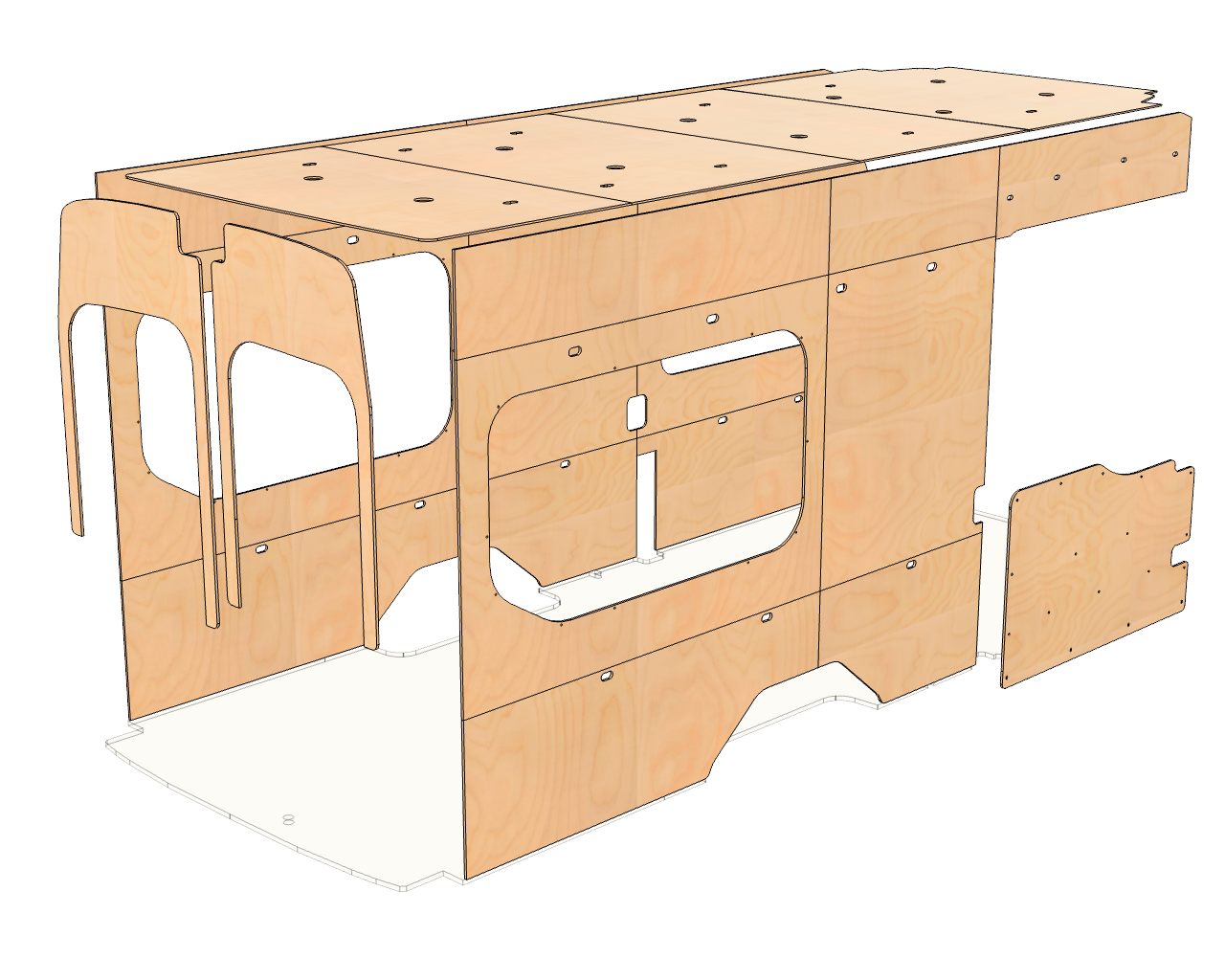 Transit 148 EXT Wood Wall Kit