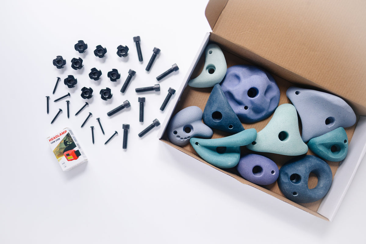Premium Rock Climbing Holds (Aurora) - Glow-in-the-Dark Rock