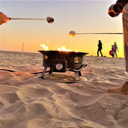 Flame King Outdoor Portable Propane Gas 19″ Fire Pit Bowl with Self Igniter Cover Carry Straps