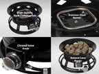 Flame King Outdoor Portable Propane Gas 19″ Fire Pit Bowl with Self Igniter Cover Carry Straps