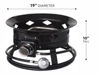 Flame King Outdoor Portable Propane Gas 19″ Fire Pit Bowl with Self Igniter Cover Carry Straps