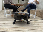 Flame King Outdoor Portable Propane Gas 24" Fire Pit Bowl with Self Igniter Cover Carry Straps
