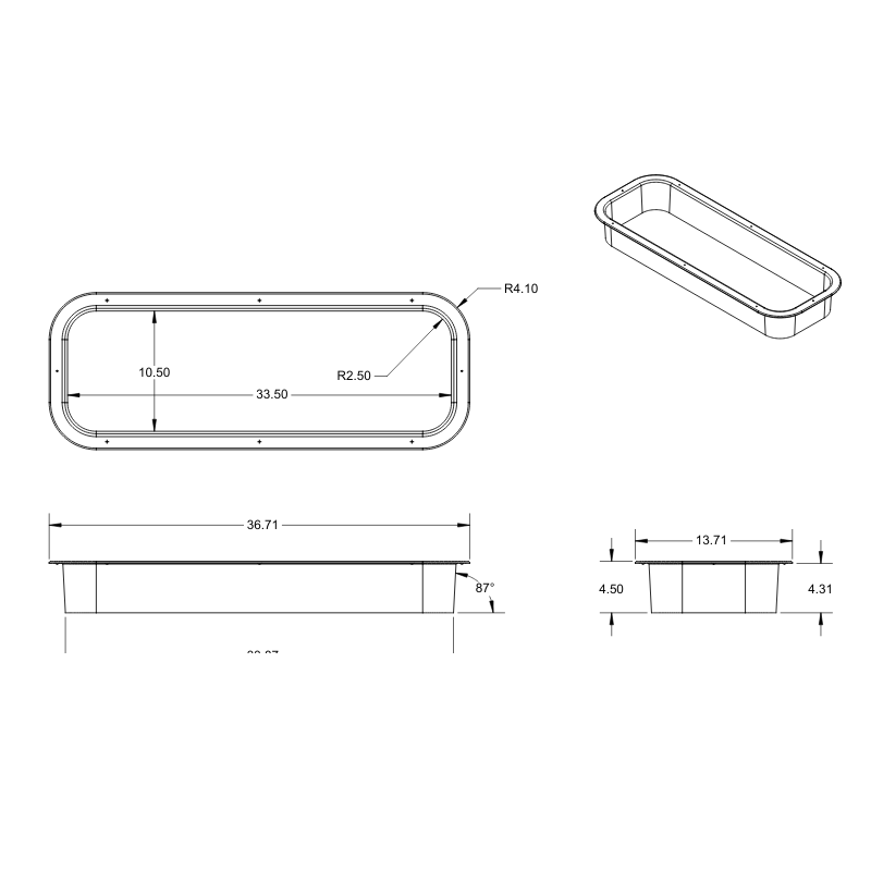 Ram Promaster Custom Rear Half-Slider Window Trim Ring