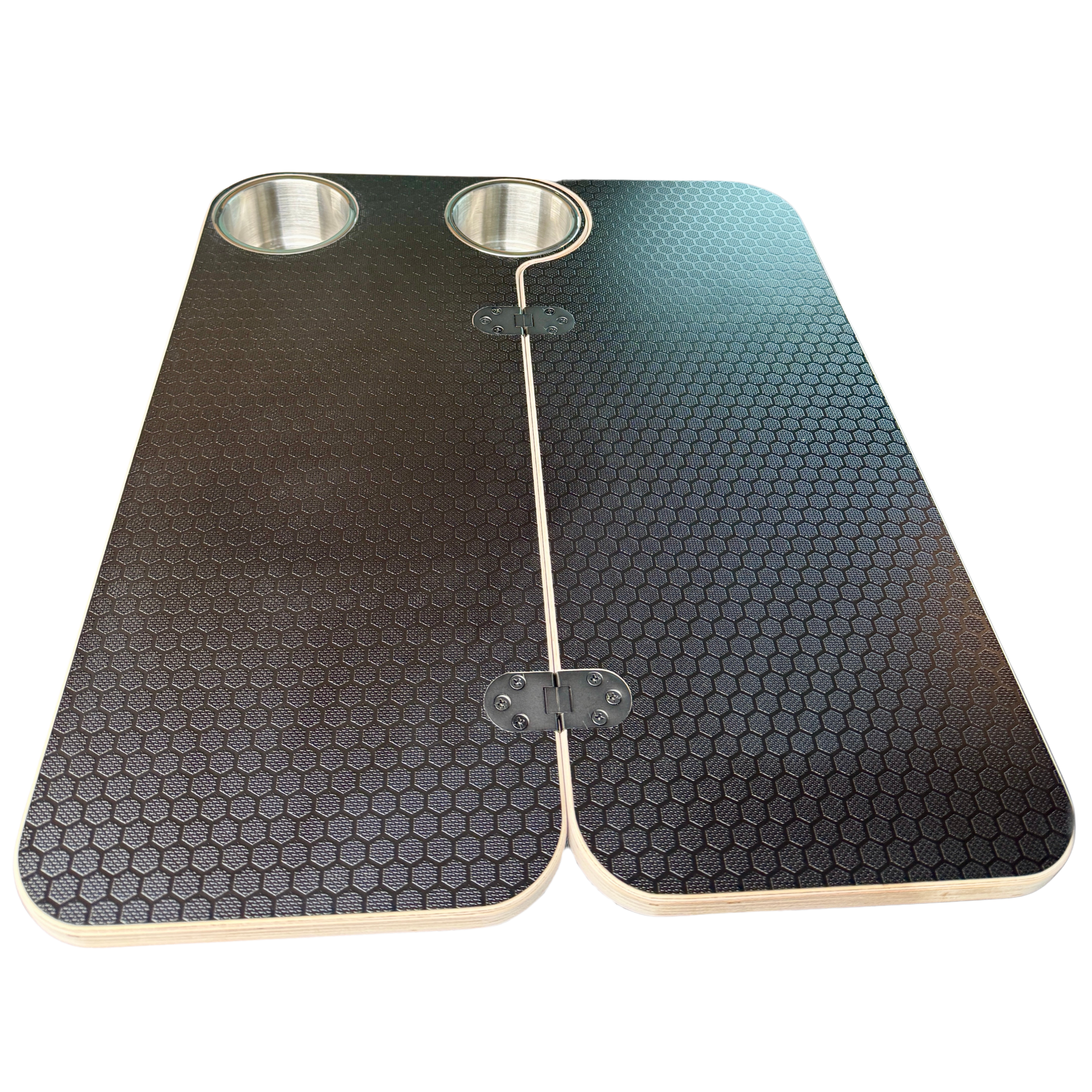 Hex-Duo Folding Black Hex Lagun Table 3/4" For Camper Vans and RVs