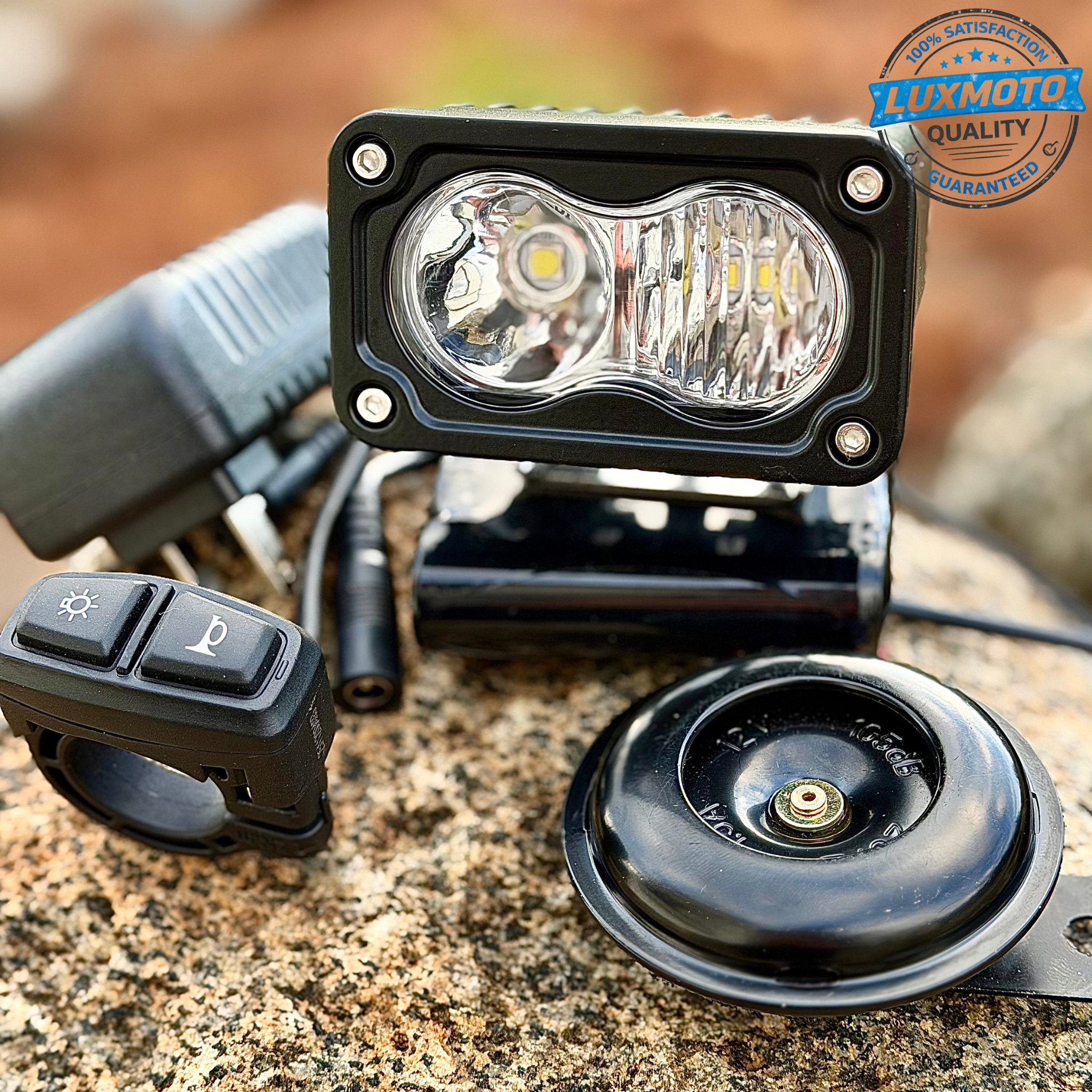 🔥BEST SELLER🔥 Baja Light & Horn  RECHARGEABLE [COMES WITH BATTERY & CHARGER!] (Fits any bike)