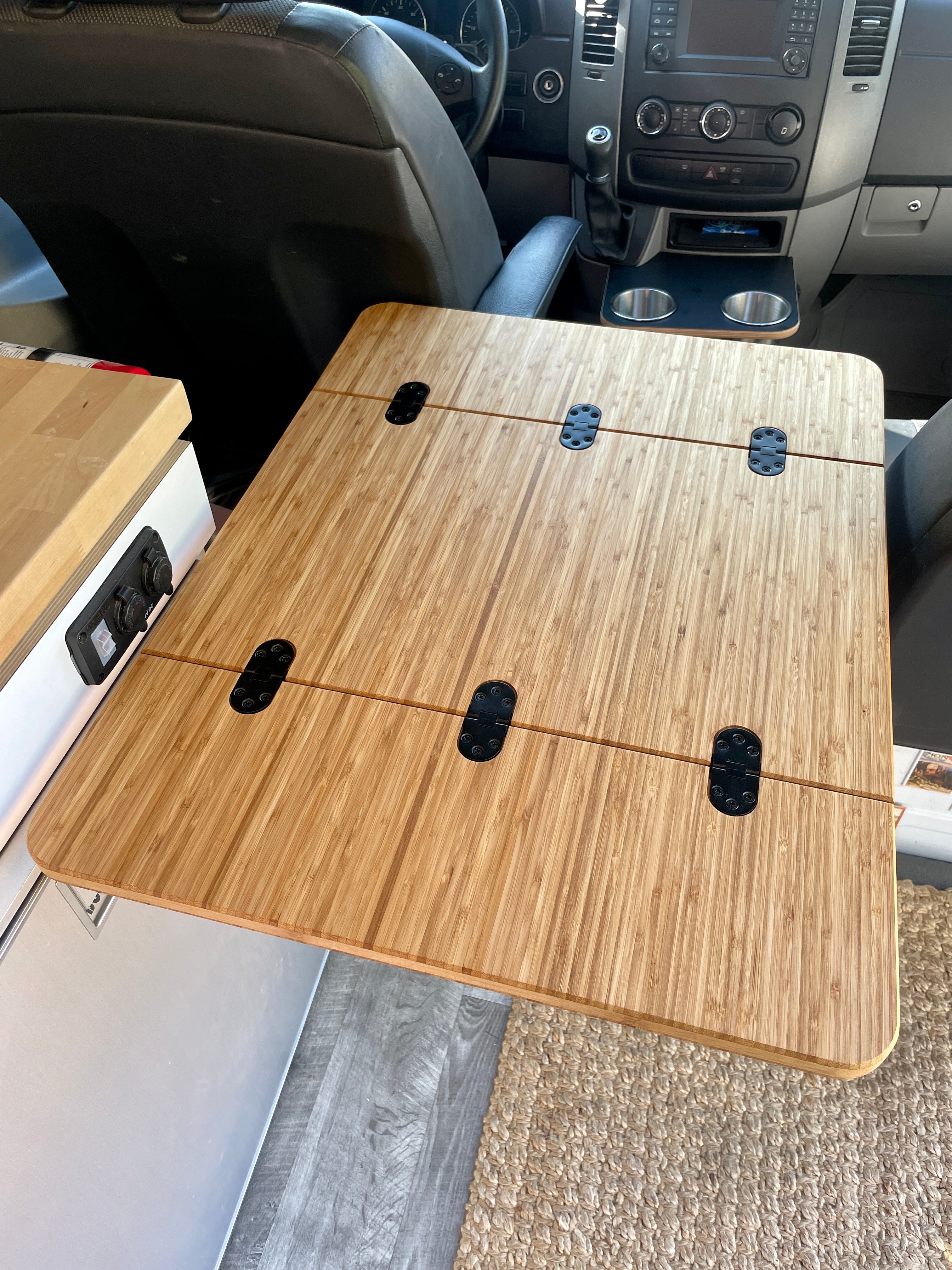 Folding Bamboo Lagun Table 3/4" Thick For Camper Vans and RVs