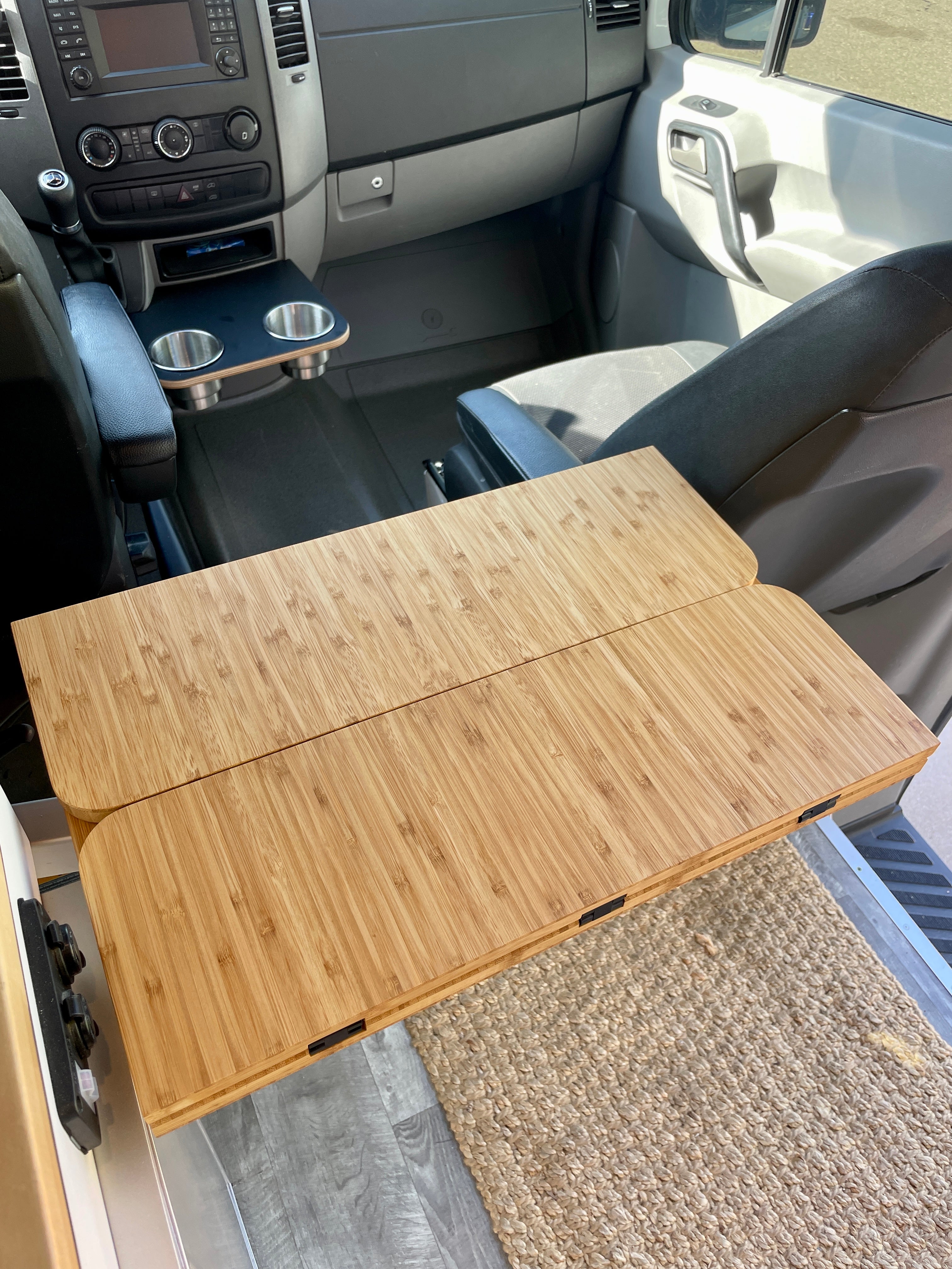 Folding Bamboo Lagun Table 3/4" Thick For Camper Vans and RVs