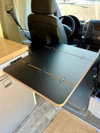 Folding Black Hex Lagun Table 3/4" Thick For Camper Vans and RVs