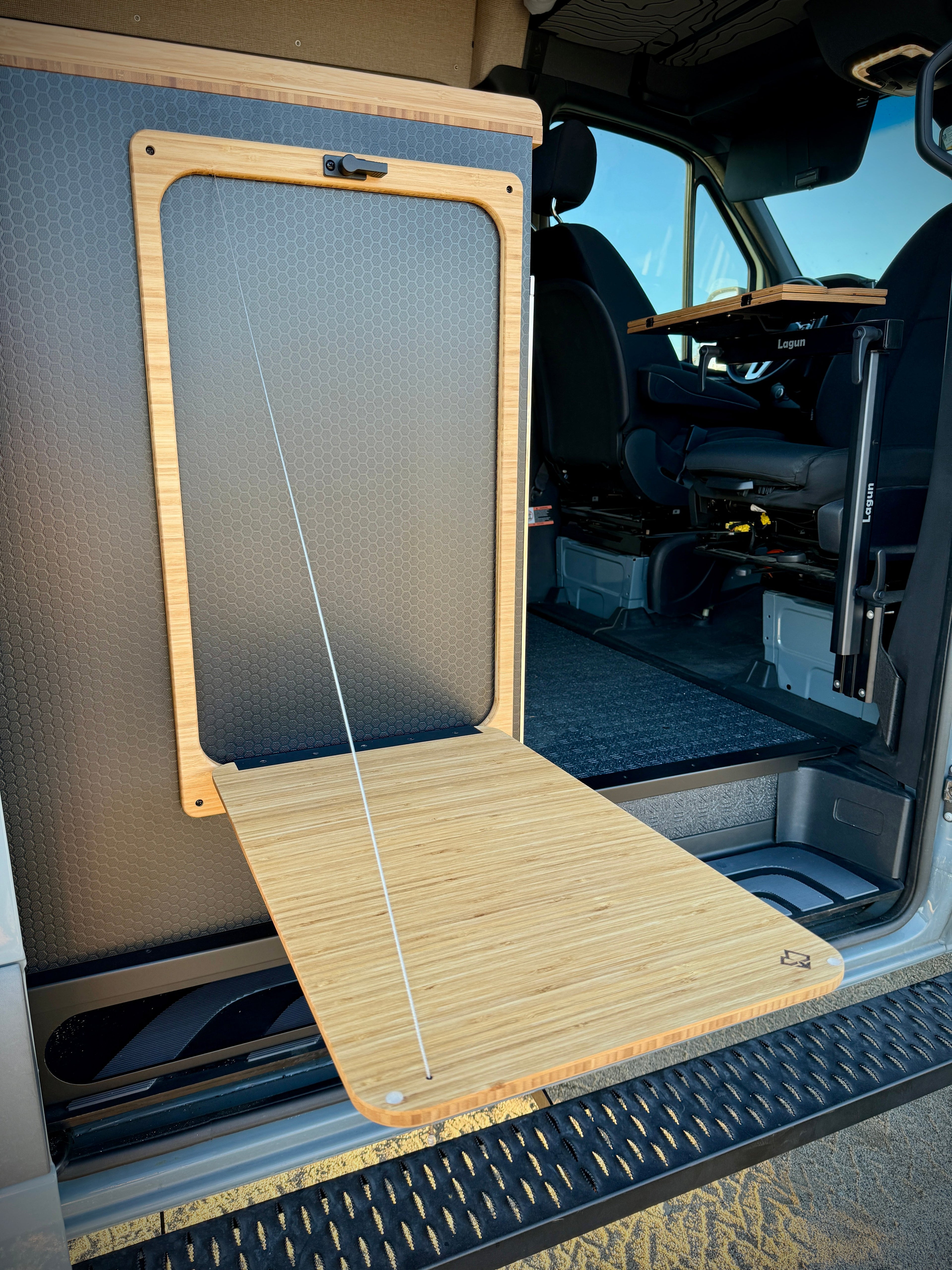 Universal Flip-Down Van Galley Table (Slider Door Mount) – 24" x 14"