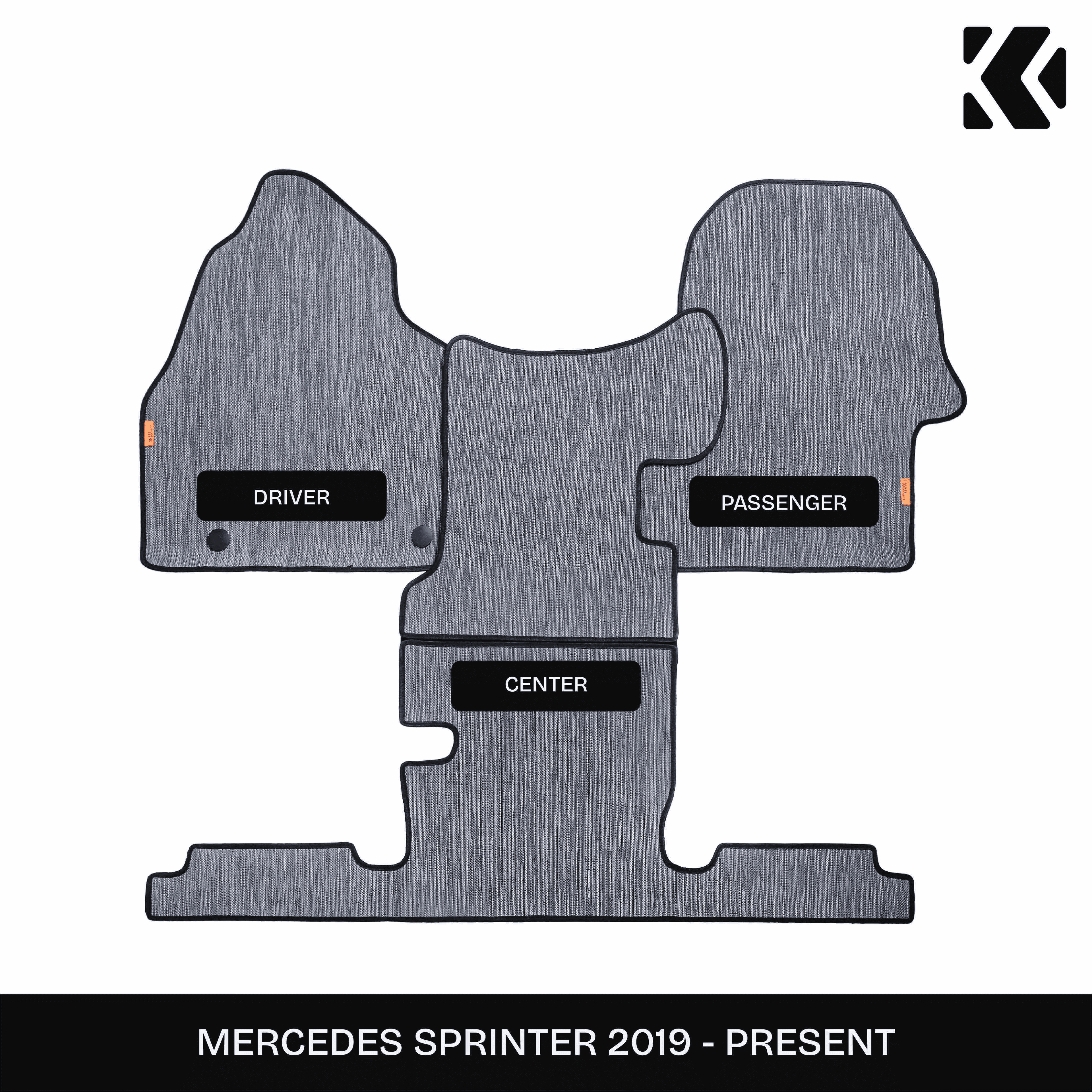 Kei Project Woven Path™ Premium Polyvinyl Floor Front Cab Mats for Mercedes Sprinter
