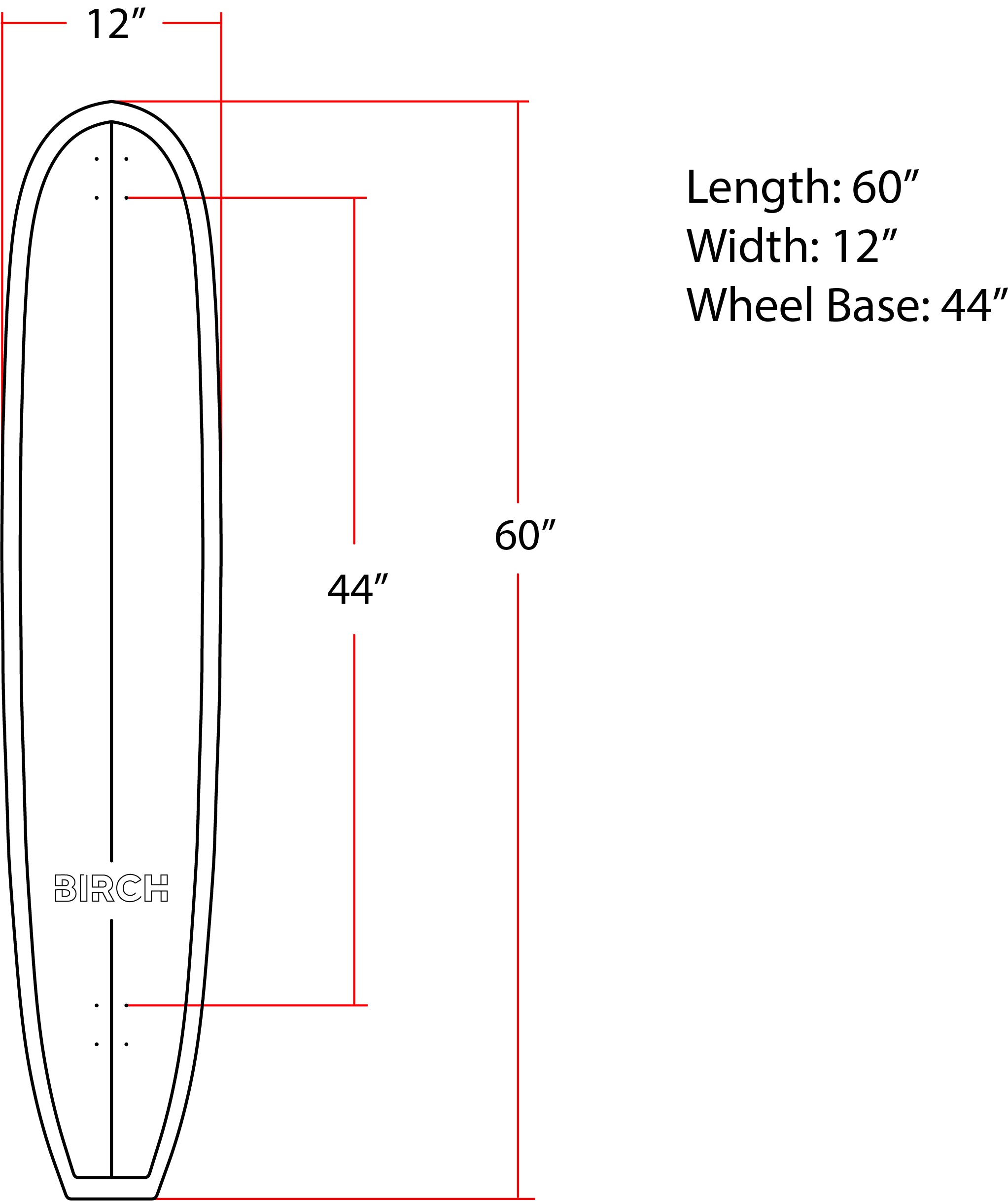 BIRCH 60" Longboard Skateboard - Complete Setup