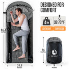 XXL Sleeping Bag for Big and Tall Campers