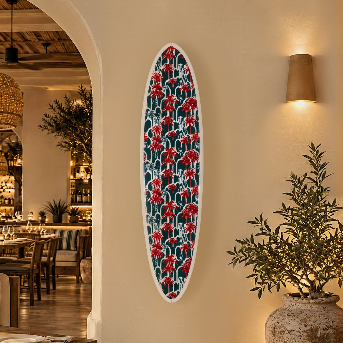 The Palm Beach Print – Palm Tree Surfboard Wall Art