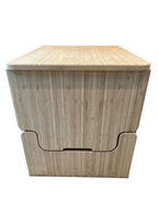 Laveo Dry Flush Portable Waterless Toilet Bamboo Lift top Cabinet Flat Pack Kit