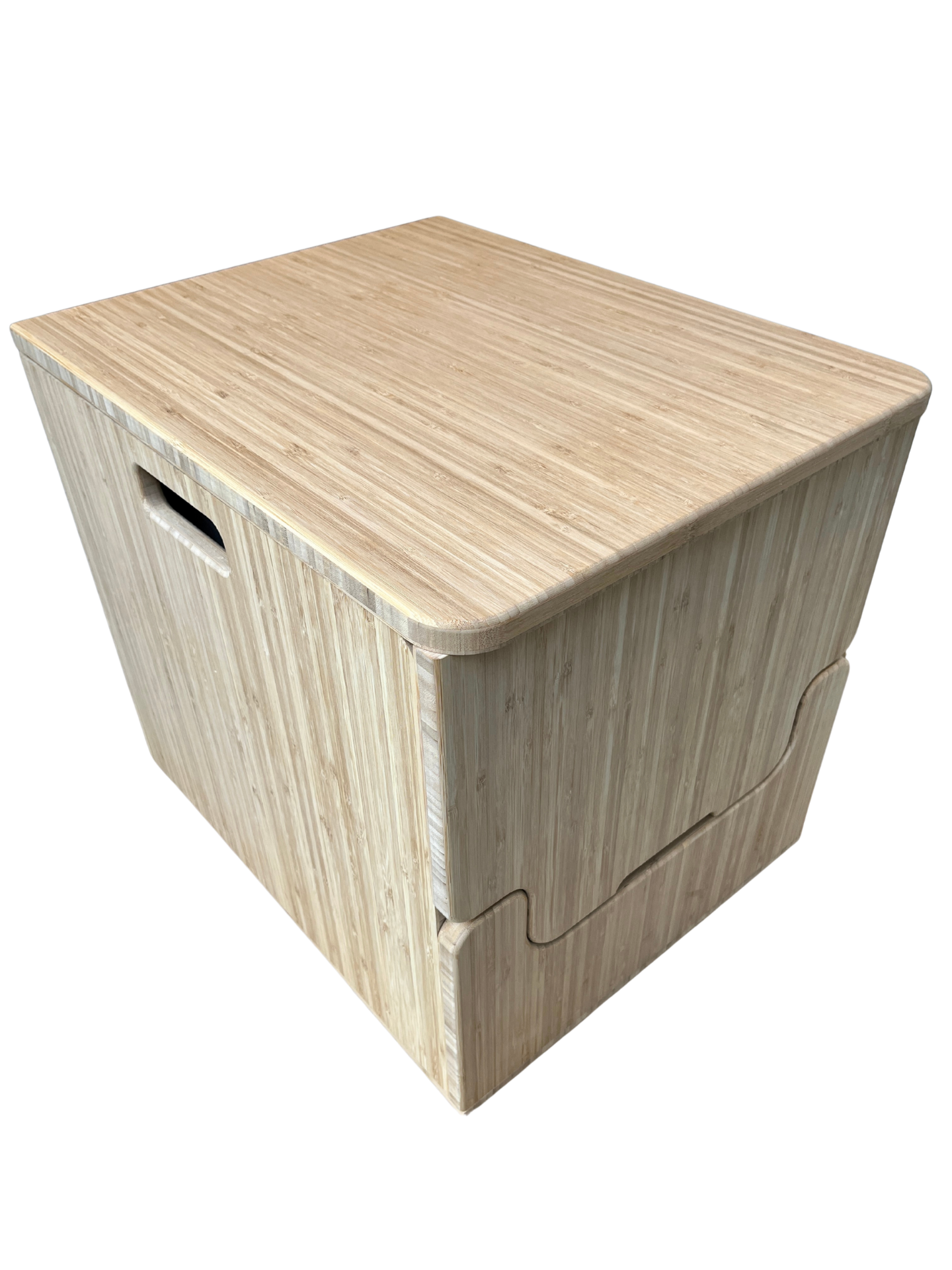 Laveo Dry Flush Portable Waterless Toilet Bamboo Lift top Cabinet Flat Pack Kit