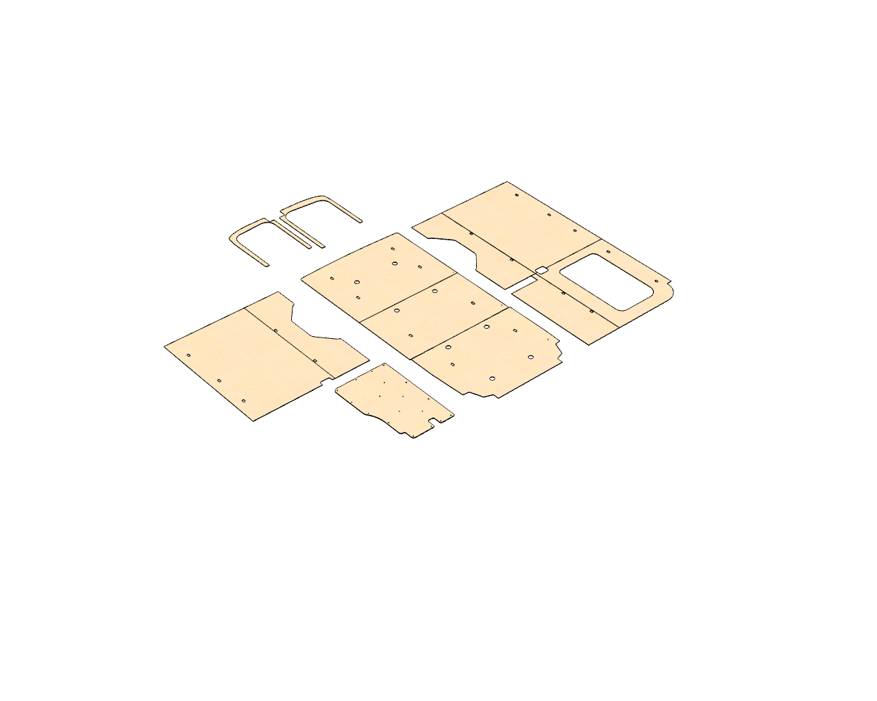 Transit Medium Roof 148 Wood Wall Kit