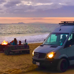 Beach camping vanlife