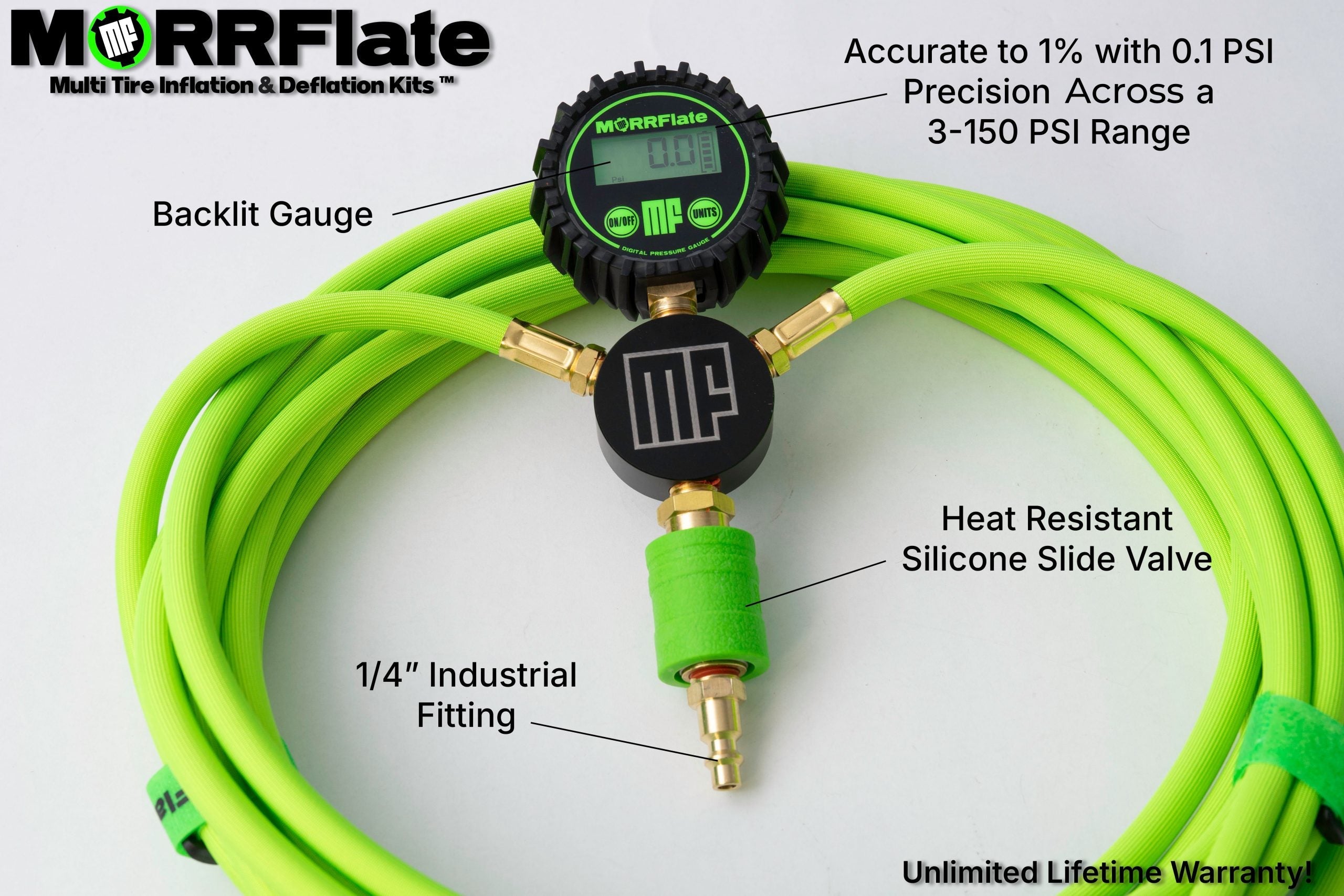 MORRFlate Braided Duo: 2-Tire Hose Kit, 13ft Hoses