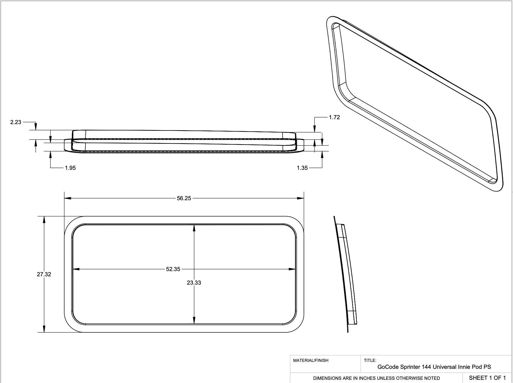 Sprinter 144 Innie Pocket Sleeper Pair (D2 and P2 Window Trim Rings)