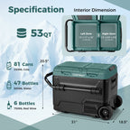 64QT Portable Compressor Fridge Freezer for Vehicles Camping Travel Truck RV Boat