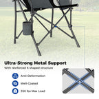 Portable Folding Oxford Cloth Camping Chair with Cup Holder and Side Pocket