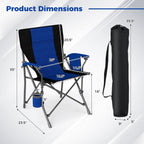 Portable Folding Oxford Cloth Camping Chair with Cup Holder and Side Pocket