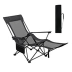 Reclining Camping Chair with Removable Footrest and Adjustable Backrest