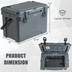 25 QT Hard Cooler with Aluminum Handle and Integrated Cup Holders