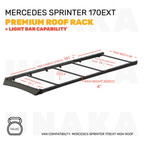 Mercedes Sprinter Roof Rack - Premium Light Bar - 170" EXT High Roof