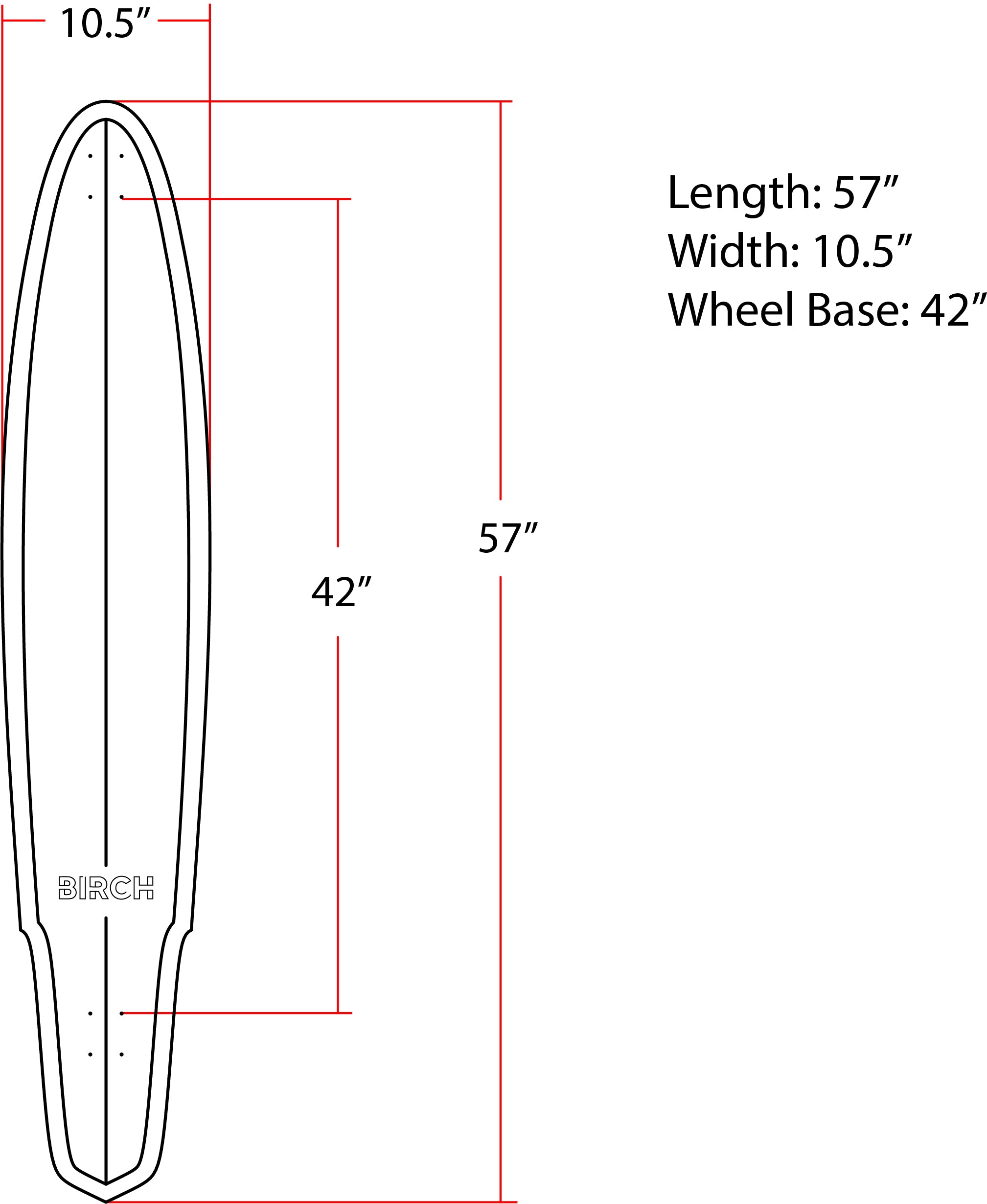 BIRCH 57" SHAKER Longboard Cruiser Skateboard - Complete Setup or Deck Only