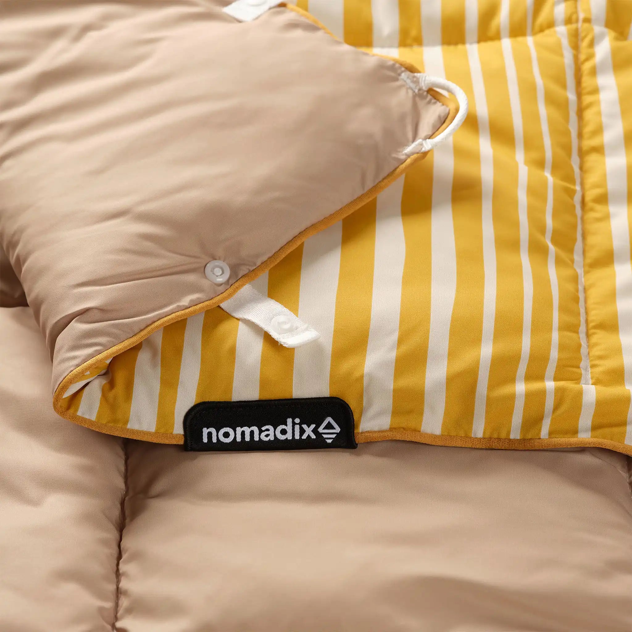 Graphene Puffer Blanket: Heritage Stripe Amber Sun
