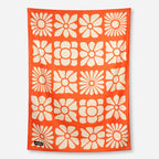 Blanket Towel: Big Flowers Expedition Orange