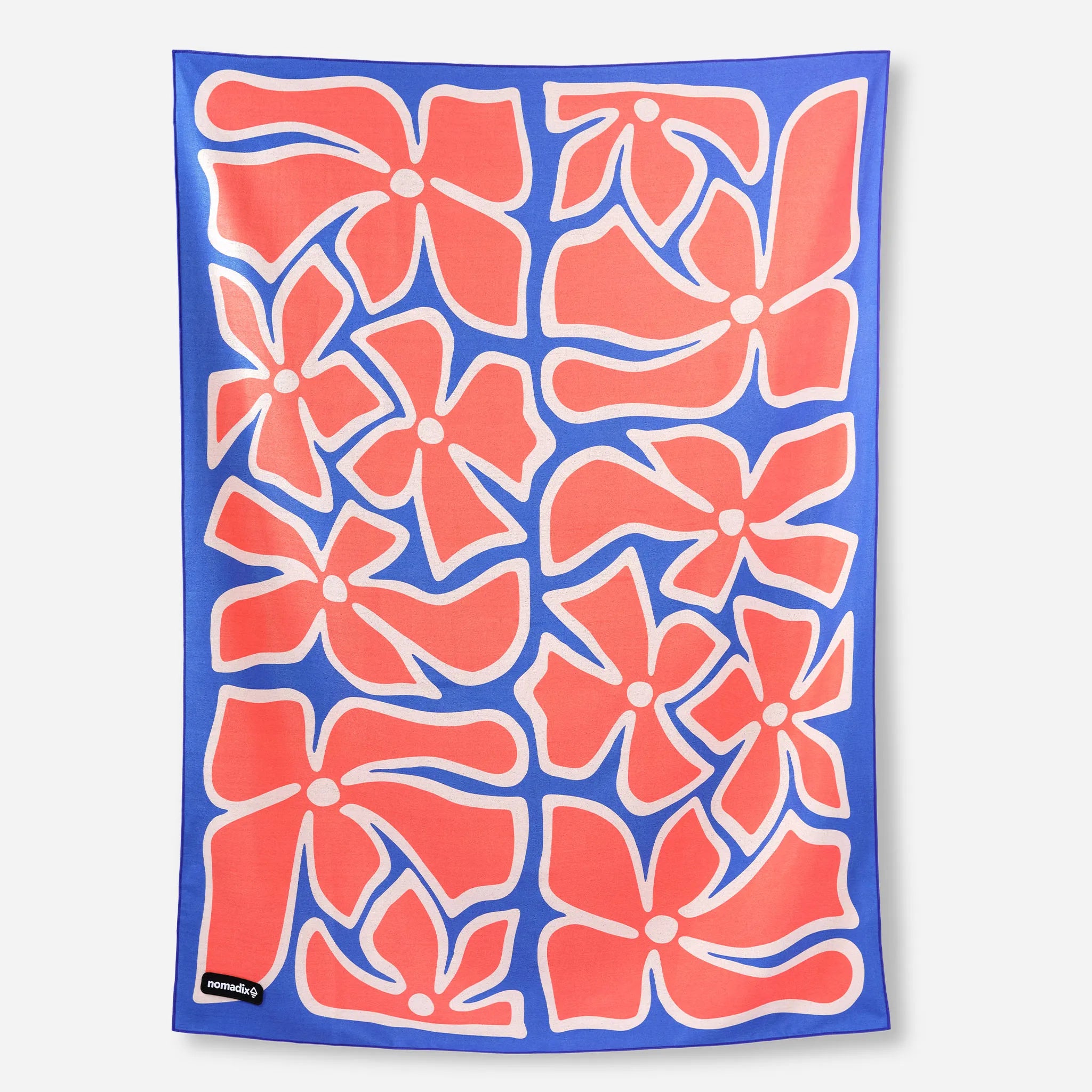 Blanket Towel: Wild Flowers Stellar Blue Red