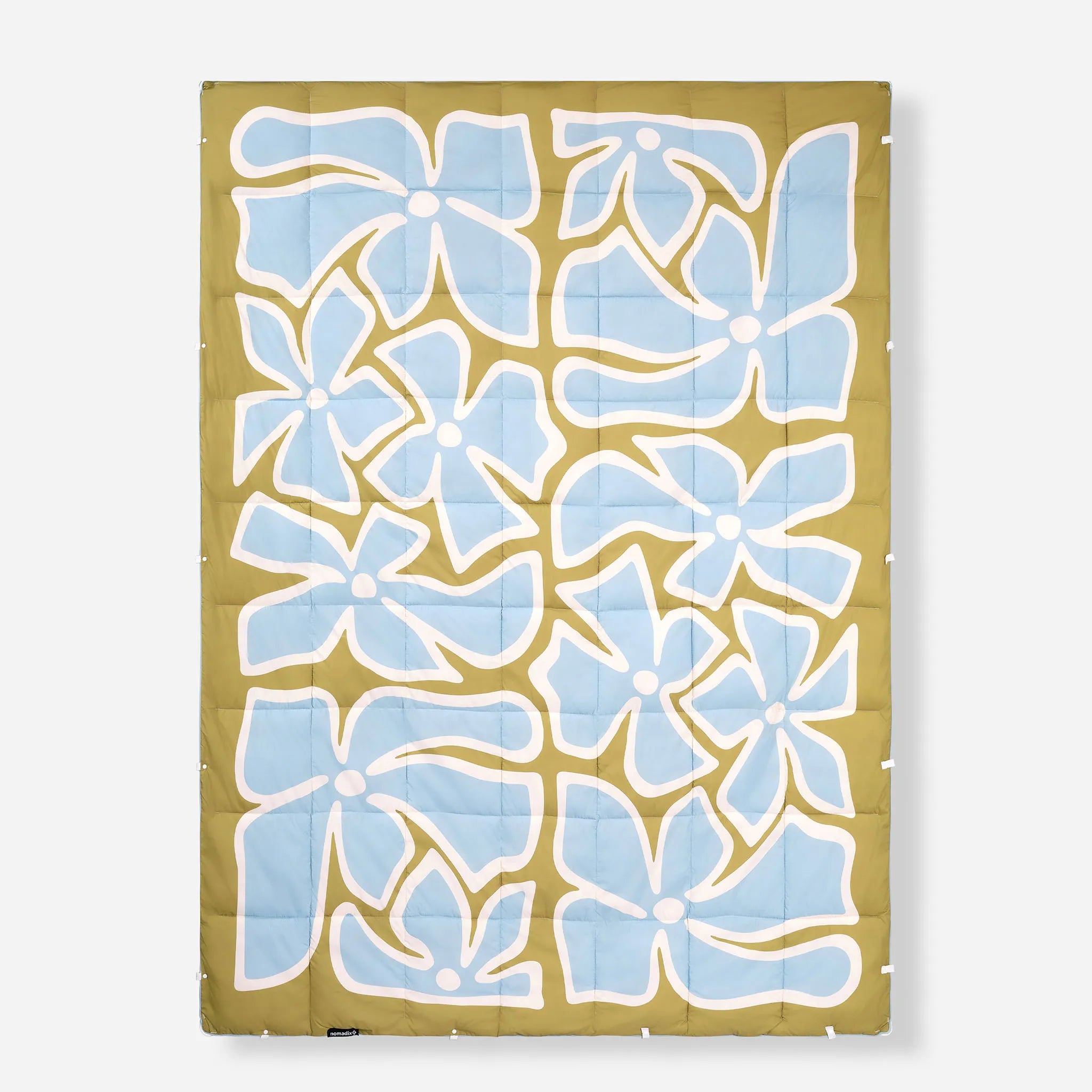 Graphene Puffer Blanket: Wild Flowers Meadow Green