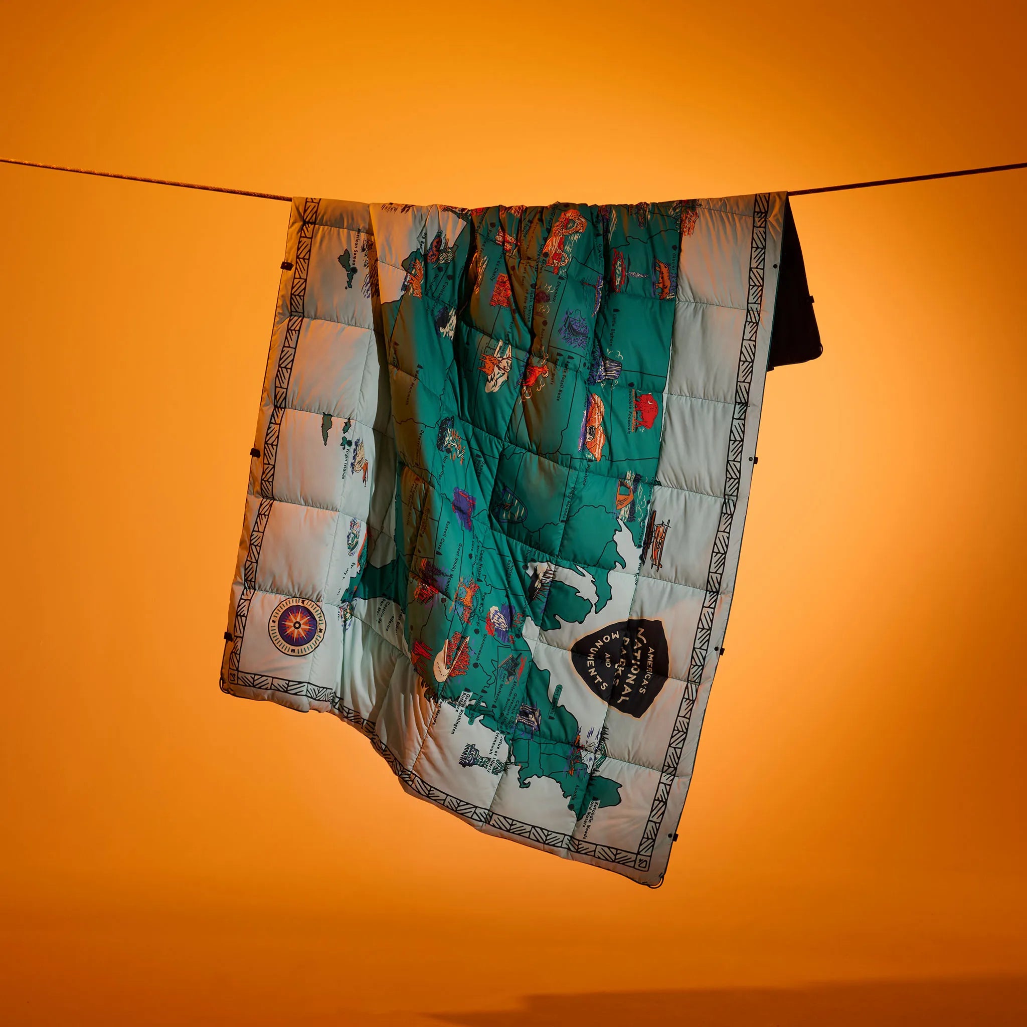 Graphene Puffer Blanket: National Parks and Monuments Map