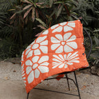 Graphene Puffer Blanket: Big Flowers Expedition Orange