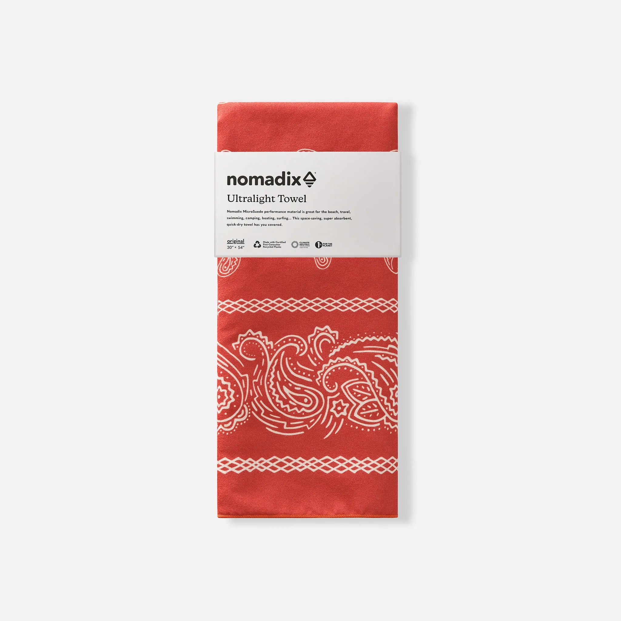 Ultralight Towel: Paisley Red