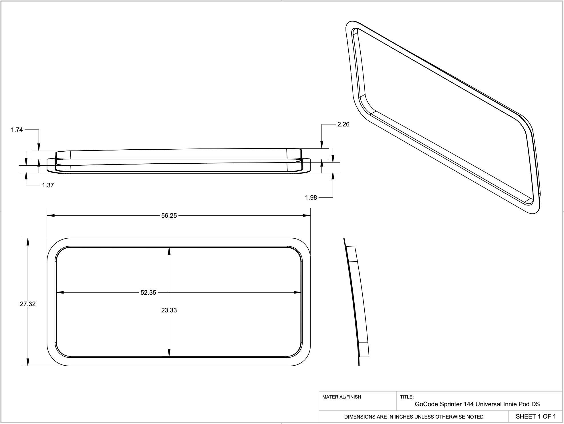 Sprinter 144 Innie Pocket Sleeper Pair (D2 and P2 Window Trim Rings)